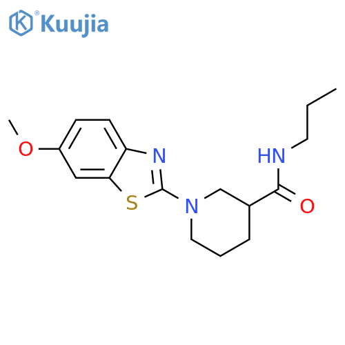1-(6-methoxy-1,3-benzothiazol-2-yl)-N-propylpiperidine-3-carboxamide structure