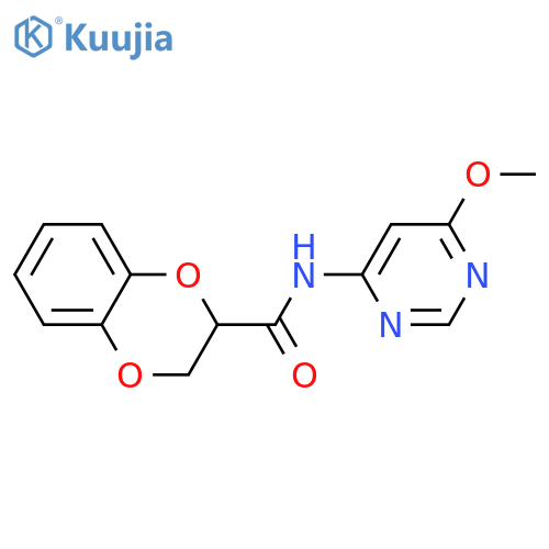 N-(6-methoxypyrimidin-4-yl)-2,3-dihydro-1,4-benzodioxine-2-carboxamide structure