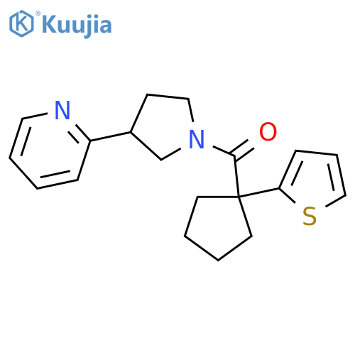2-{1-[1-(thiophen-2-yl)cyclopentanecarbonyl]pyrrolidin-3-yl}pyridine structure