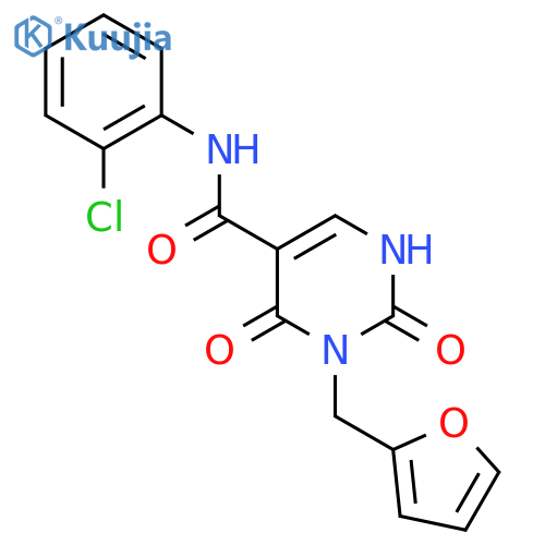 N-(2-chlorophenyl)-3-(furan-2-yl)methyl-2,4-dioxo-1,2,3,4-tetrahydropyrimidine-5-carboxamide structure