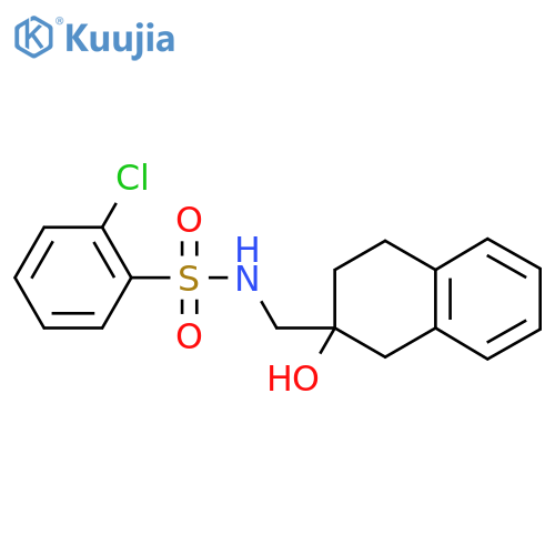 2-chloro-N-(2-hydroxy-1,2,3,4-tetrahydronaphthalen-2-yl)methylbenzene-1-sulfonamide structure