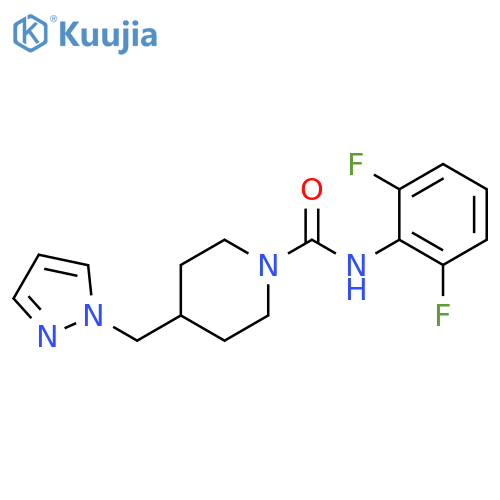 N-(2,6-difluorophenyl)-4-(1H-pyrazol-1-yl)methylpiperidine-1-carboxamide structure