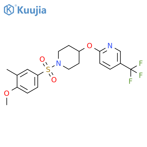 2-{[1-(4-methoxy-3-methylbenzenesulfonyl)piperidin-4-yl]oxy}-5-(trifluoromethyl)pyridine structure