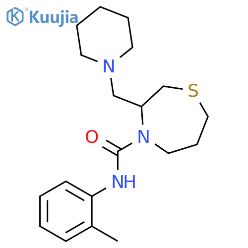 N-(2-methylphenyl)-3-[(piperidin-1-yl)methyl]-1,4-thiazepane-4-carboxamide structure