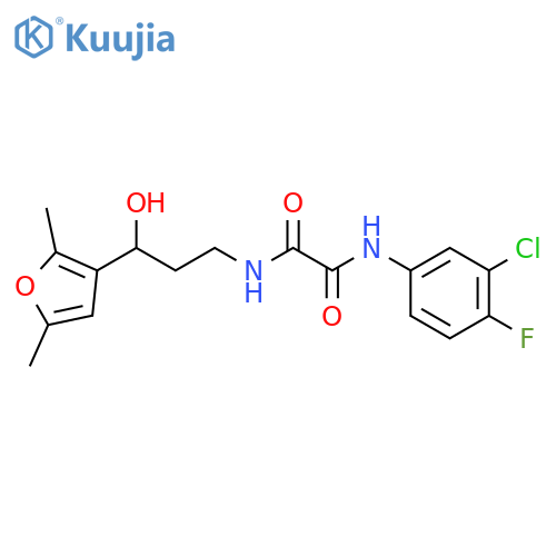 N'-(3-chloro-4-fluorophenyl)-N-3-(2,5-dimethylfuran-3-yl)-3-hydroxypropylethanediamide structure