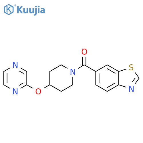 6-[4-(pyrazin-2-yloxy)piperidine-1-carbonyl]-1,3-benzothiazole structure