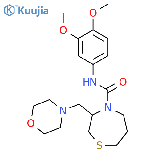 N-(3,4-dimethoxyphenyl)-3-[(morpholin-4-yl)methyl]-1,4-thiazepane-4-carboxamide structure
