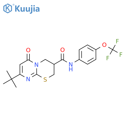8-tert-butyl-6-oxo-N-4-(trifluoromethoxy)phenyl-2H,3H,4H,6H-pyrimido2,1-b1,3thiazine-3-carboxamide structure