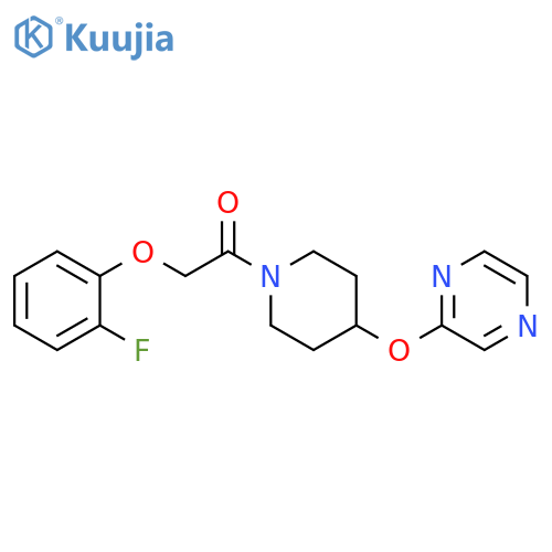 2-(2-fluorophenoxy)-1-[4-(pyrazin-2-yloxy)piperidin-1-yl]ethan-1-one structure