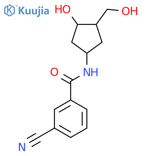 3-cyano-N-3-hydroxy-4-(hydroxymethyl)cyclopentylbenzamide structure