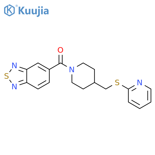 5-{4-[(pyridin-2-ylsulfanyl)methyl]piperidine-1-carbonyl}-2,1,3-benzothiadiazole structure