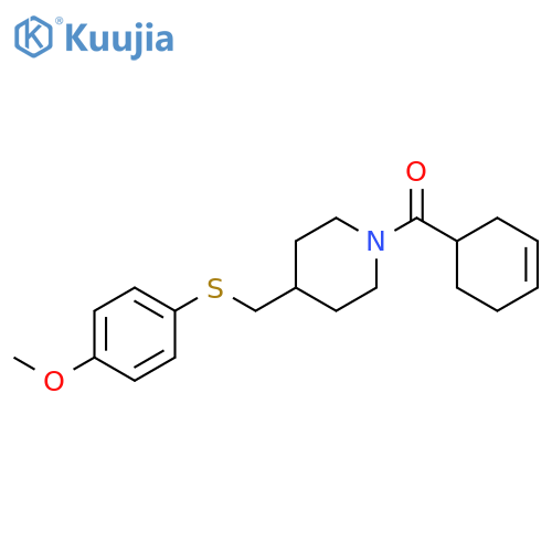 1-(cyclohex-3-ene-1-carbonyl)-4-{[(4-methoxyphenyl)sulfanyl]methyl}piperidine structure