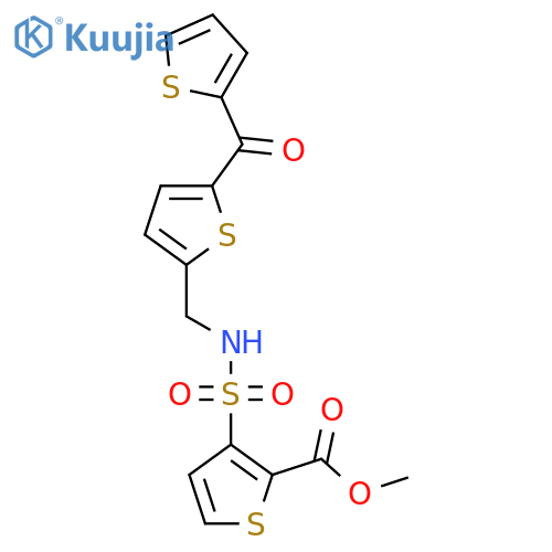 methyl 3-({5-(thiophene-2-carbonyl)thiophen-2-ylmethyl}sulfamoyl)thiophene-2-carboxylate structure