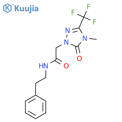2-4-methyl-5-oxo-3-(trifluoromethyl)-4,5-dihydro-1H-1,2,4-triazol-1-yl-N-(2-phenylethyl)acetamide structure