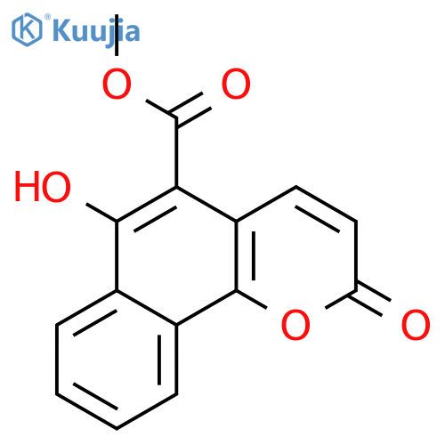 2H-Naphtho[1,2-b]pyran-5-carboxylicacid, 6-hydroxy-2-oxo-, methyl ester structure