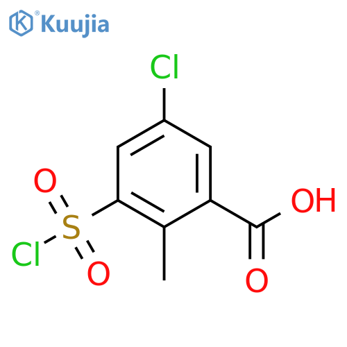 5-chloro-3-(chlorosulfonyl)-2-methylbenzoic acid structure