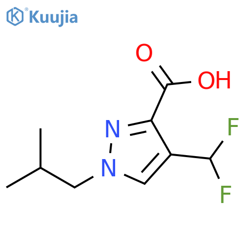 4-(difluoromethyl)-1-(2-methylpropyl)-1H-pyrazole-3-carboxylic acid structure