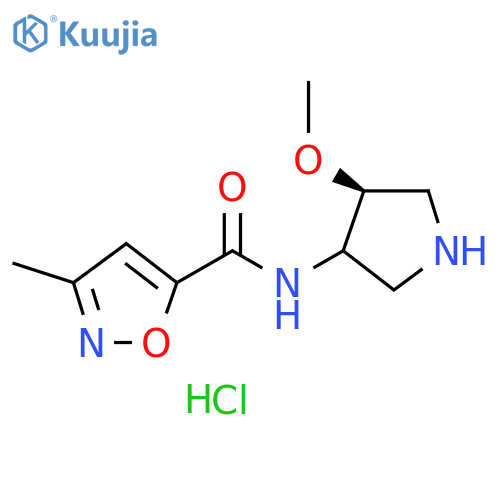 N-[(4S)-4-Methoxypyrrolidin-3-yl]-3-methyl-1,2-oxazole-5-carboxamide hydrochloride structure