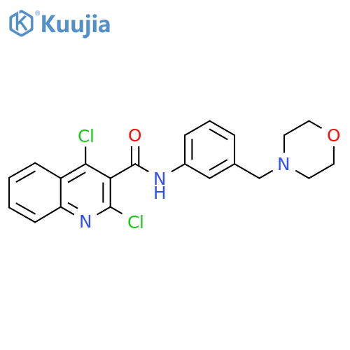 2,4-dichloro-N-{3-[(morpholin-4-yl)methyl]phenyl}quinoline-3-carboxamide structure