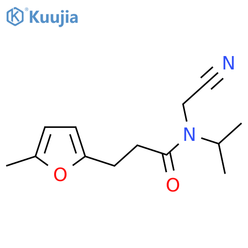 N-(cyanomethyl)-3-(5-methylfuran-2-yl)-N-(propan-2-yl)propanamide structure