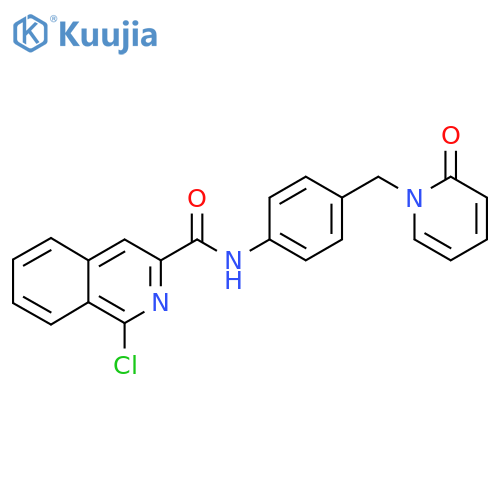 1-chloro-N-{4-[(2-oxo-1,2-dihydropyridin-1-yl)methyl]phenyl}isoquinoline-3-carboxamide structure