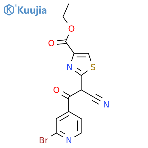 Ethyl 2-[2-(2-bromopyridin-4-yl)-1-cyano-2-oxoethyl]-1,3-thiazole-4-carboxylate structure