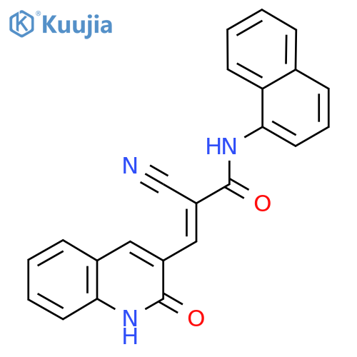 2-cyano-N-(naphthalen-1-yl)-3-(2-oxo-1,2-dihydroquinolin-3-yl)prop-2-enamide structure