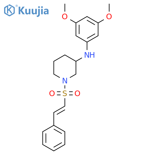 N-(3,5-Dimethoxyphenyl)-1-[(E)-2-phenylethenyl]sulfonylpiperidin-3-amine structure