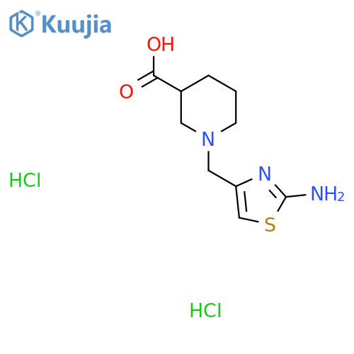 1-[(2-Amino-1,3-thiazol-4-yl)methyl]piperidine-3-carboxylic acid dihydrochloride structure