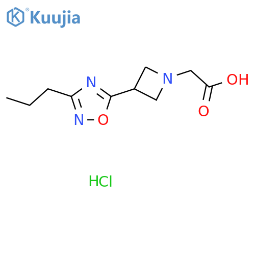 [3-(3-Propyl-1,2,4-oxadiazol-5-yl)azetidin-1-yl]acetic acid hydrochloride structure