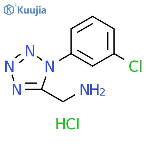 {[1-(3-chlorophenyl)-1H-tetrazol-5-yl]methyl}amine hydrochloride structure