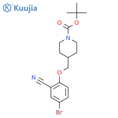 Tert-butyl 4-((4-bromo-2-cyanophenoxy)methyl)piperidine-1-carboxylate structure