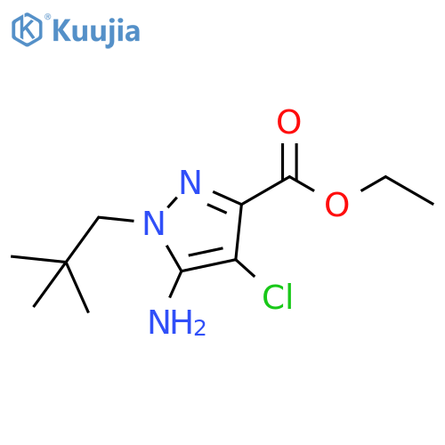 Ethyl 5-amino-4-chloro-1-(2,2-dimethylpropyl)pyrazole-3-carboxylate structure