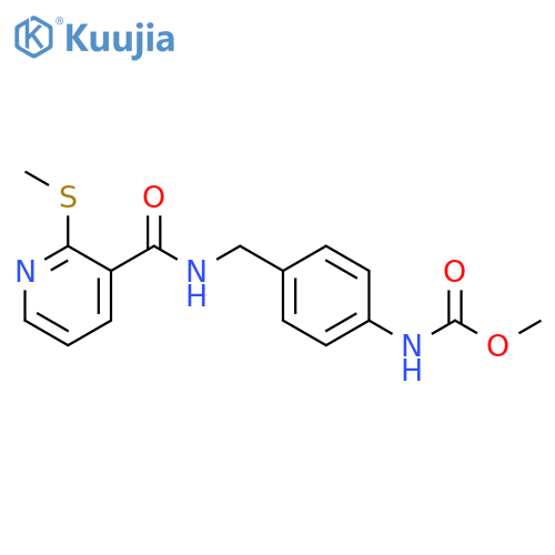 methyl N-[4-({[2-(methylsulfanyl)pyridin-3-yl]formamido}methyl)phenyl]carbamate structure