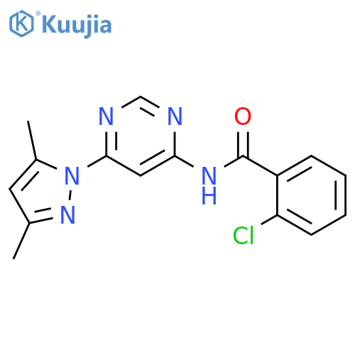2-chloro-N-[6-(3,5-dimethylpyrazol-1-yl)pyrimidin-4-yl]benzamide structure