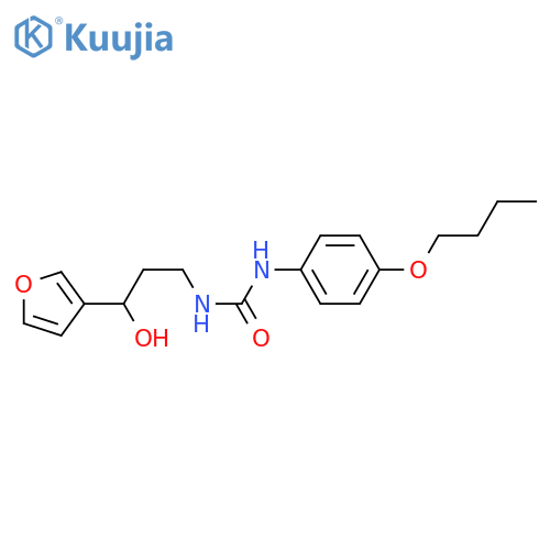 1-(4-butoxyphenyl)-3-3-(furan-3-yl)-3-hydroxypropylurea structure