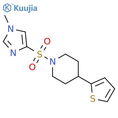 1-(1-methyl-1H-imidazol-4-yl)sulfonyl-4-(thiophen-2-yl)piperidine structure