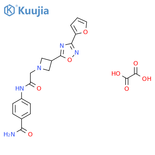 4-(2-{3-3-(furan-2-yl)-1,2,4-oxadiazol-5-ylazetidin-1-yl}acetamido)benzamide; oxalic acid structure