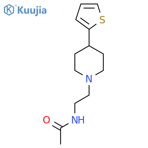 N-{2-4-(thiophen-2-yl)piperidin-1-ylethyl}acetamide structure