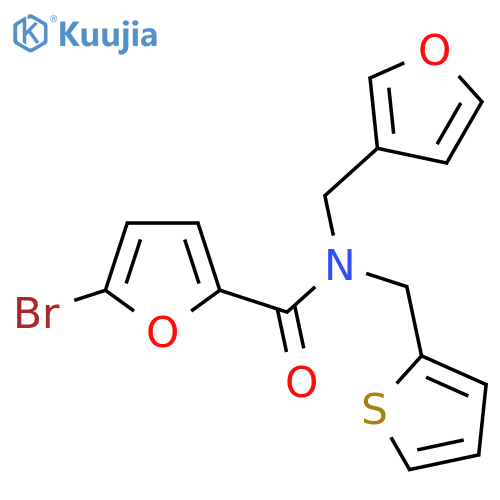 5-bromo-N-(furan-3-yl)methyl-N-(thiophen-2-yl)methylfuran-2-carboxamide structure