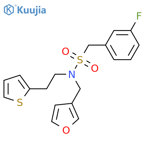 1-(3-fluorophenyl)-N-(furan-3-yl)methyl-N-2-(thiophen-2-yl)ethylmethanesulfonamide structure