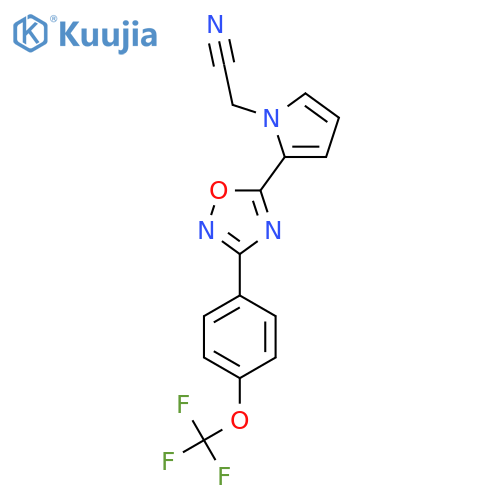2-(2-{3-4-(trifluoromethoxy)phenyl-1,2,4-oxadiazol-5-yl}-1H-pyrrol-1-yl)acetonitrile structure