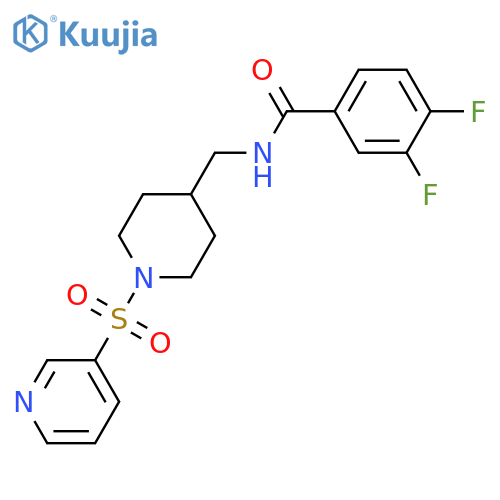 3,4-difluoro-N-{1-(pyridine-3-sulfonyl)piperidin-4-ylmethyl}benzamide structure