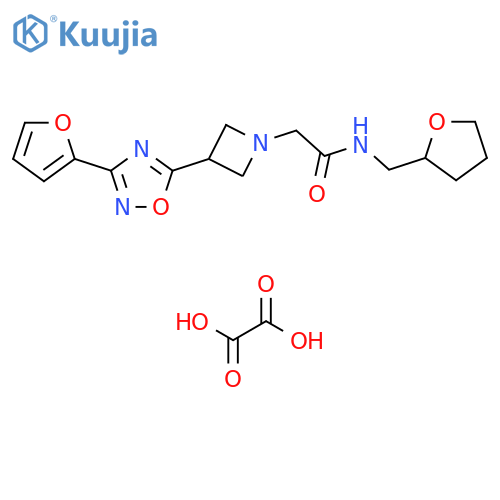 2-{3-3-(furan-2-yl)-1,2,4-oxadiazol-5-ylazetidin-1-yl}-N-(oxolan-2-yl)methylacetamide; oxalic acid structure