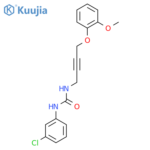 3-(3-chlorophenyl)-1-4-(2-methoxyphenoxy)but-2-yn-1-ylurea structure