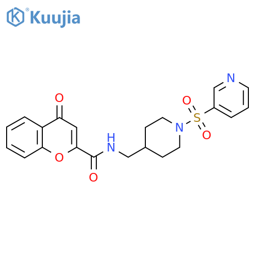 4-oxo-N-{1-(pyridine-3-sulfonyl)piperidin-4-ylmethyl}-4H-chromene-2-carboxamide structure
