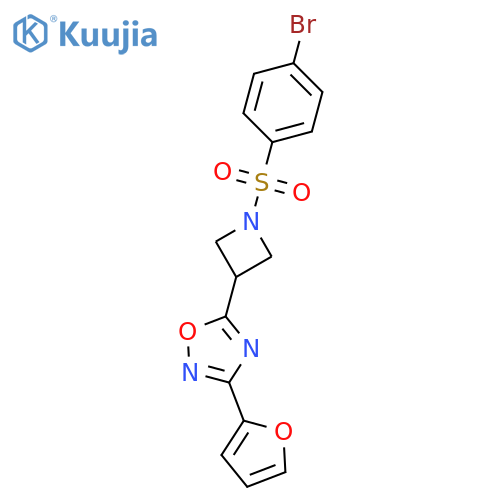5-1-(4-bromobenzenesulfonyl)azetidin-3-yl-3-(furan-2-yl)-1,2,4-oxadiazole structure