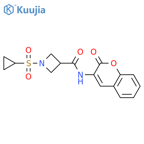 1-(cyclopropanesulfonyl)-N-(2-oxo-2H-chromen-3-yl)azetidine-3-carboxamide structure