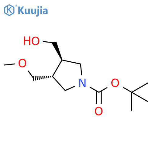 tert-butyl trans-3-(hydroxymethyl)-4-(methoxymethyl)pyrrolidine-1-carboxylate structure