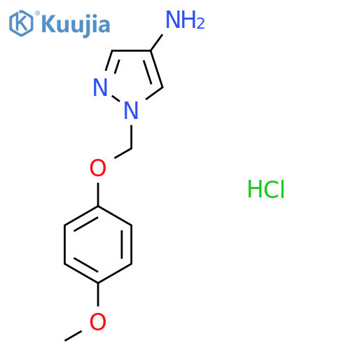 1-[(4-Methoxyphenoxy)methyl]-1H-pyrazol-4-amine hydrochloride structure